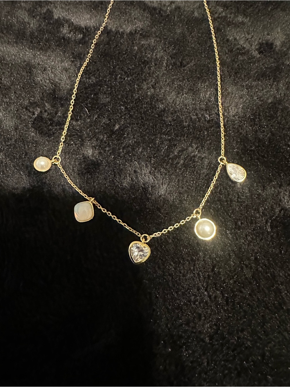 kate spade gold pearl and crystal station necklace - Picture 2 of 4